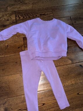 Zara Purple Ribbed Legging Crewneck Set 12-18 Month
